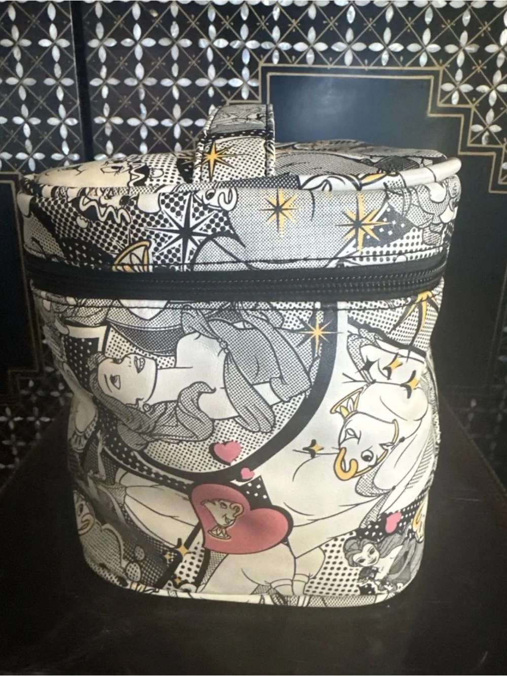 Petunia Pickle Bottom Beauty & the Beast  Cosmetic Case with Rose Gold Accents